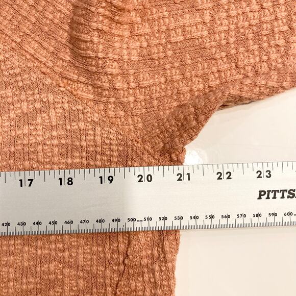 NWOT TWO BY VINCE CAMUTO Cardigan S Burnt Orange Slub Knit Raw Hem Cotton Blend - Picture 7 of 9